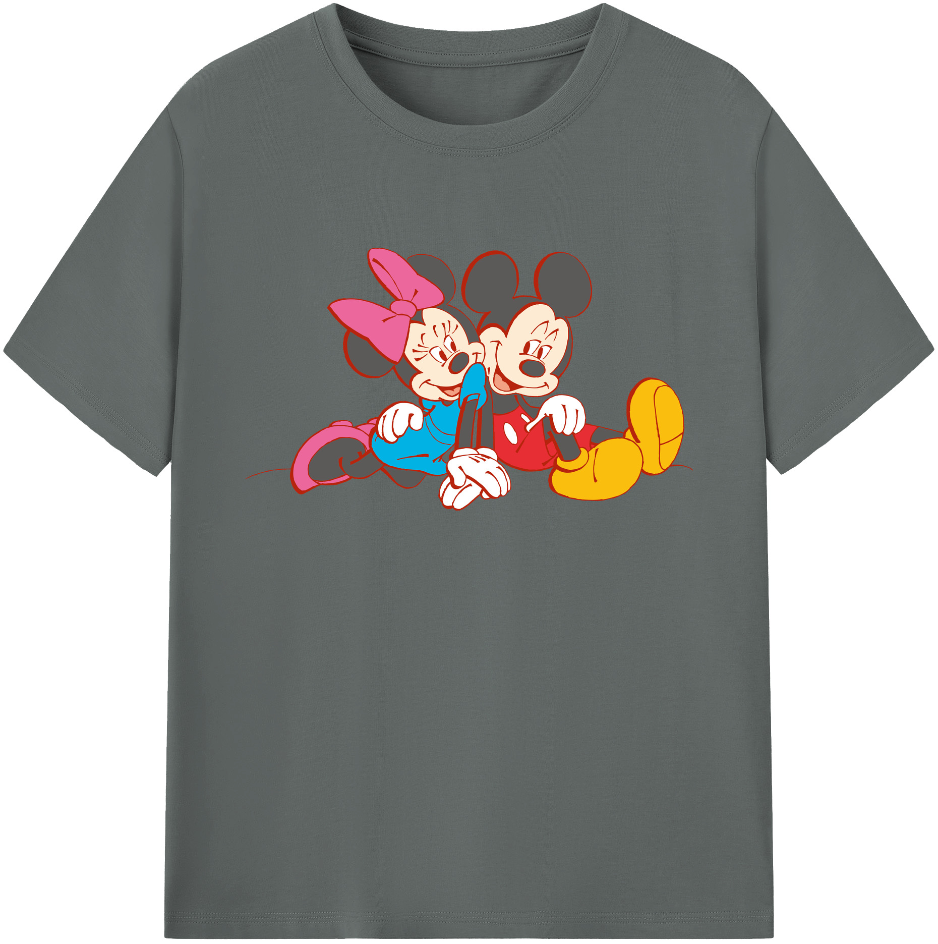 ミッキーマウス Mickey Mouse 綿100％ メンズ半袖Tシャツ｜肌触りやわらか＆通気性